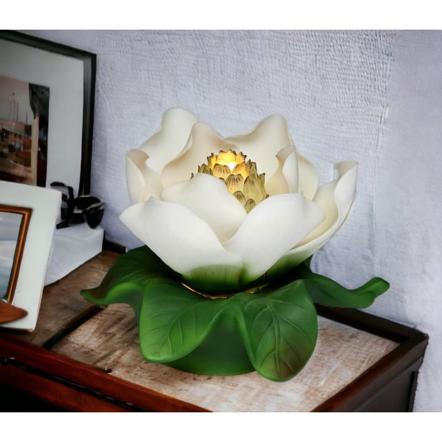 Ceramic Magnolia Flower Nightlight 5 3/8"  Mom Bedroom Image 1