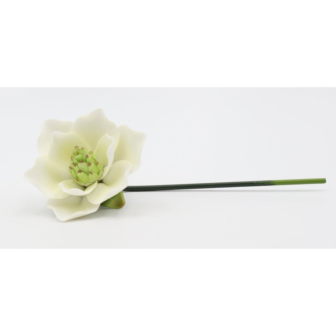 Ceramic Magnolia Flower with Stem 8 inches  Mom Wedding Image 4