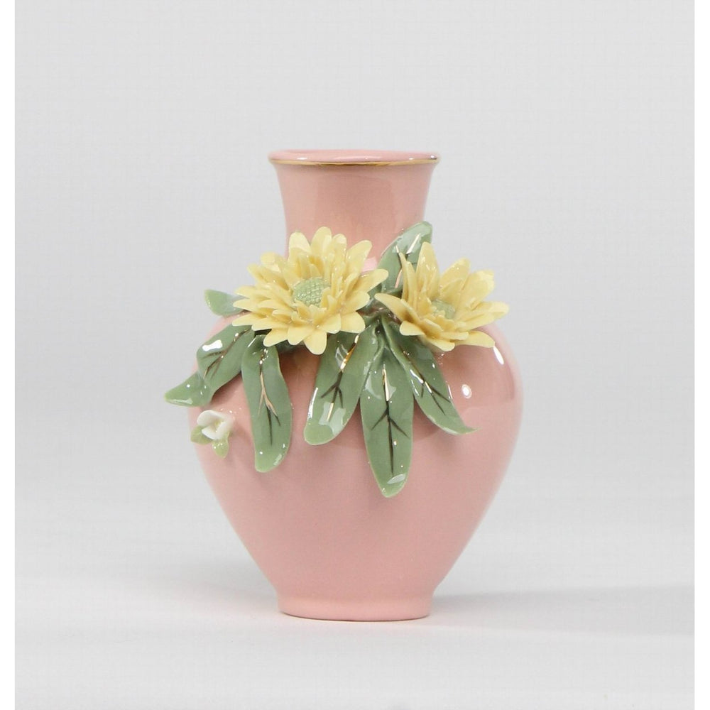 Ceramic Yellow Flower Vase Mini 2 7/8" for  or Her Image 2