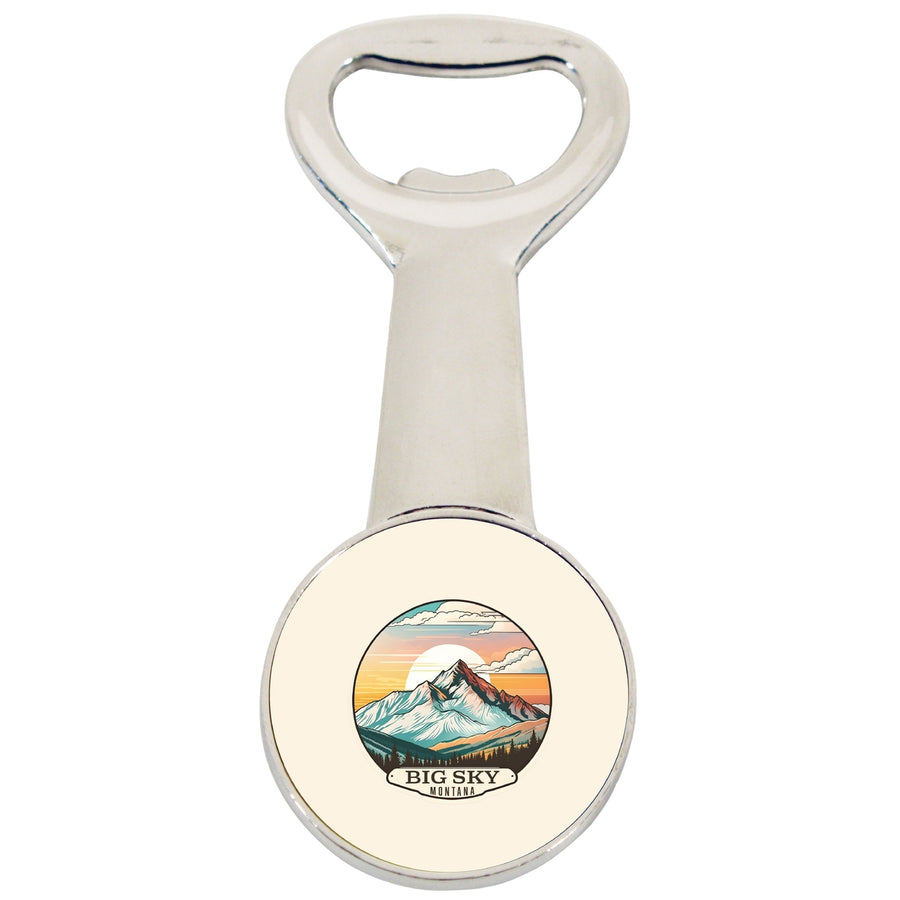 Big Sky Montana mountain Sunset Souvenir Magnetic Bottle Opener Image 1