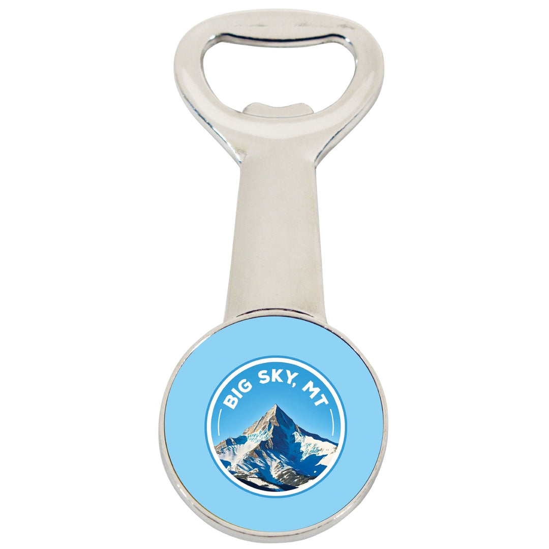 Big Sky Montana Snowy Mountain Souvenir Magnetic Bottle Opener Image 1