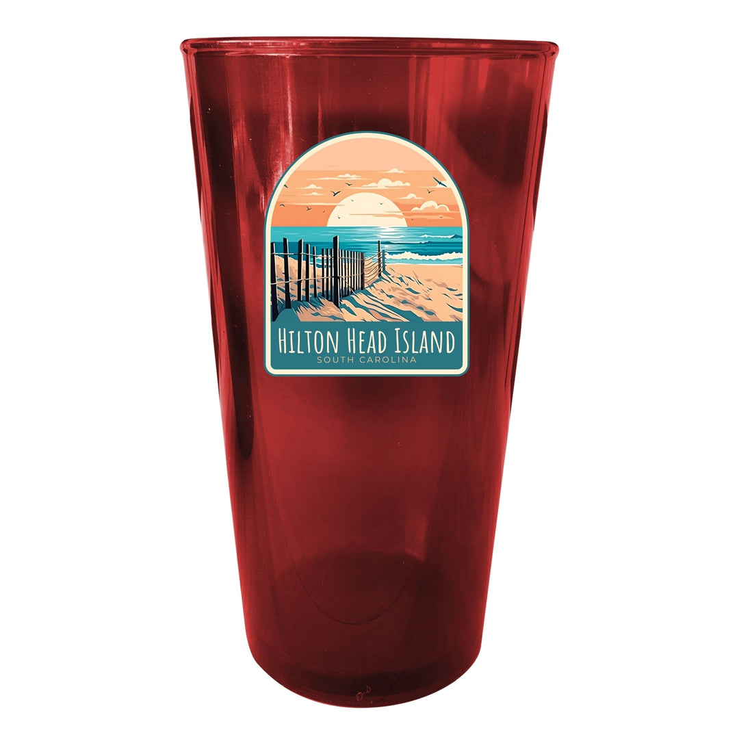 Hilton Head Island Souvenir Plastic 16 oz pint Green Image 4