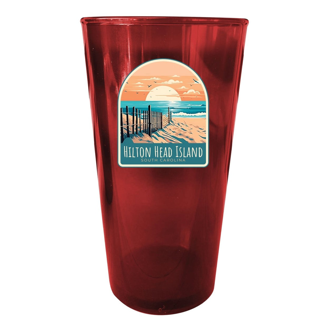 Hilton Head Island Souvenir Plastic 16 oz pint Green Image 1