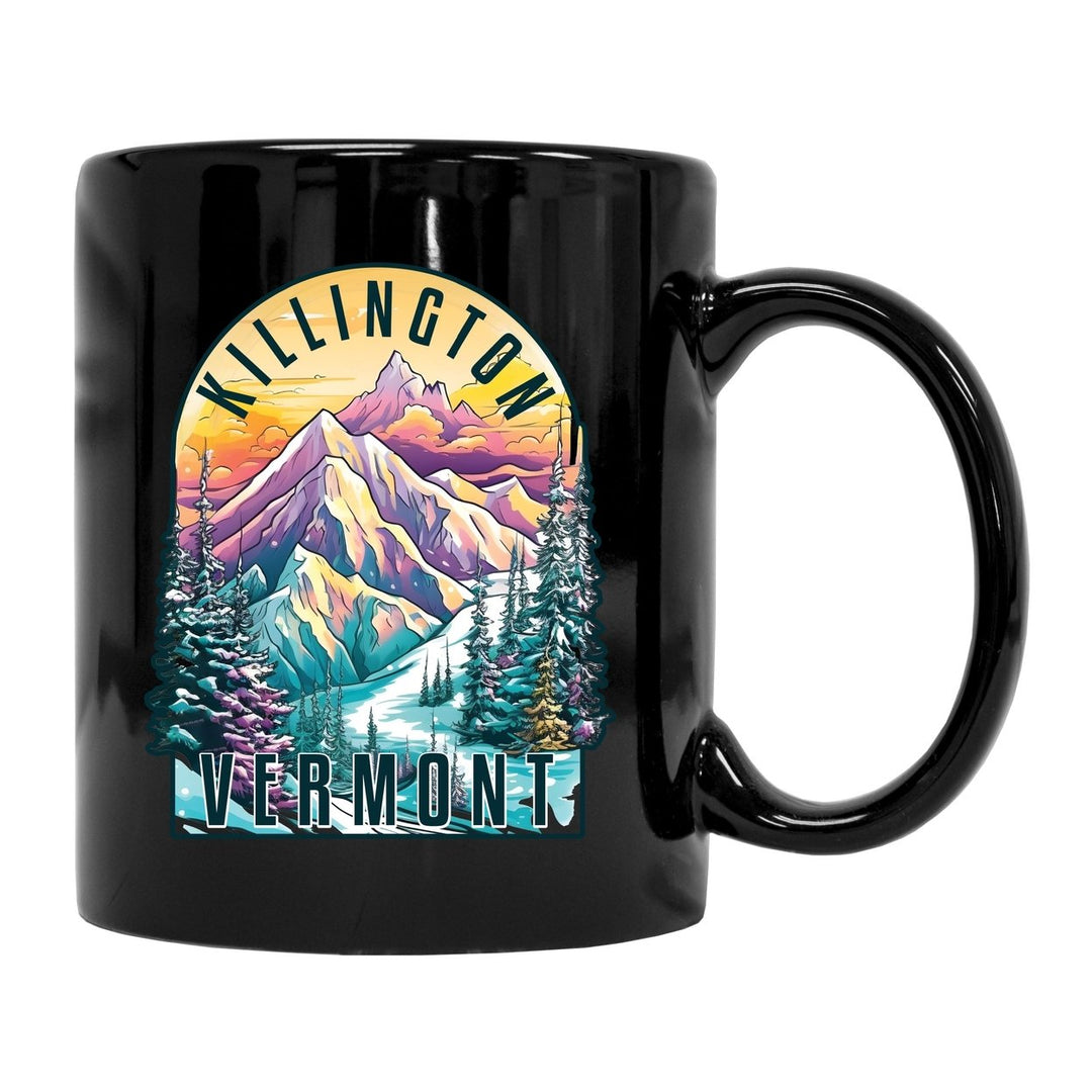 Killington Vermont Souvenir 12 oz Ceramic Coffee Mug Black Image 1