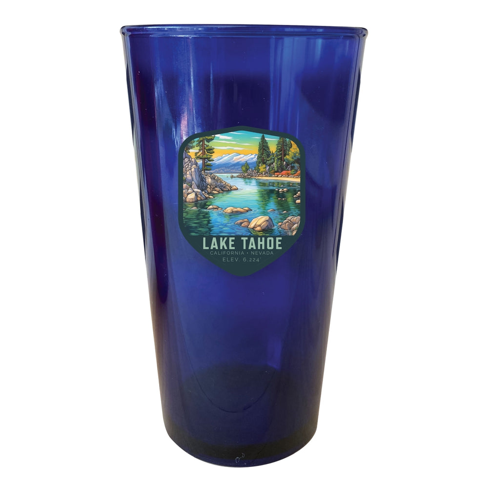 Lake Tahoe California Souvenir Plastic 16 oz pint Clear Image 2