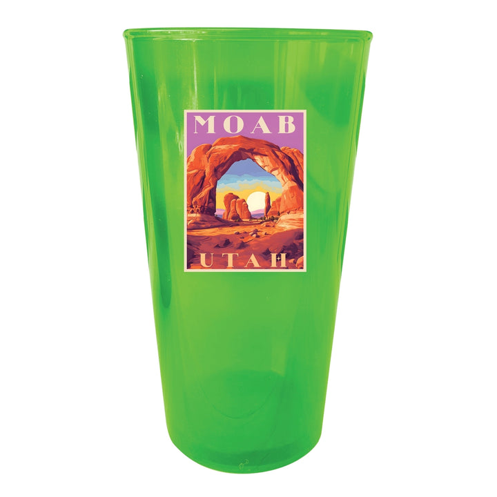 Moab Utah Souvenir Plastic 16 oz pint Green Image 1