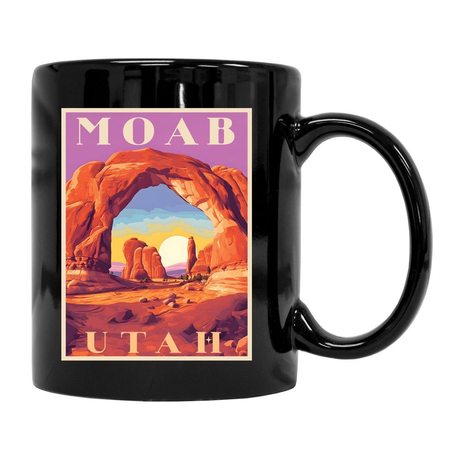 Moab Utah Souvenir 12 oz Ceramic Coffee Mug Black Image 1