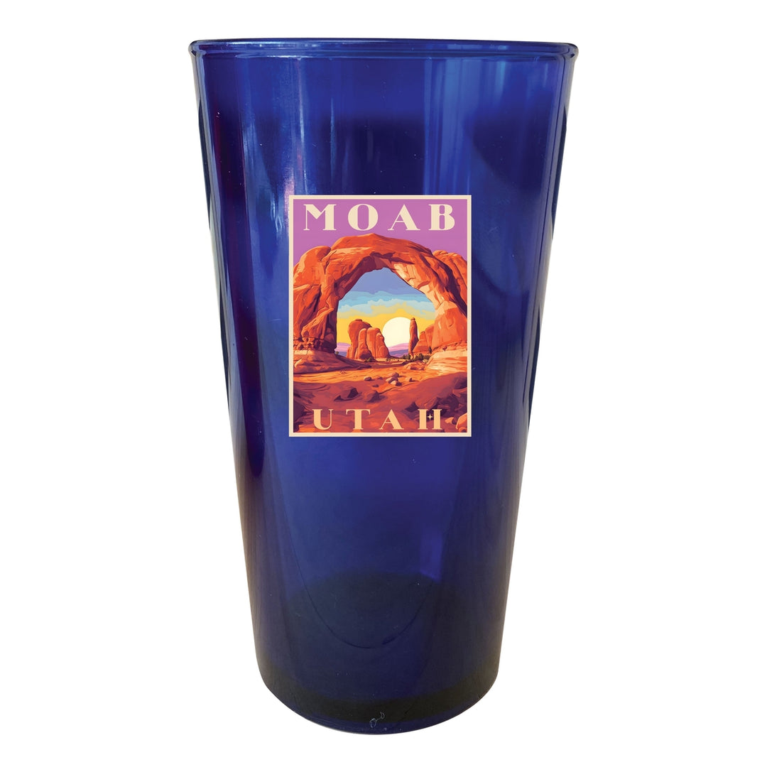 Moab Utah Souvenir Plastic 16 oz pint Green Image 4