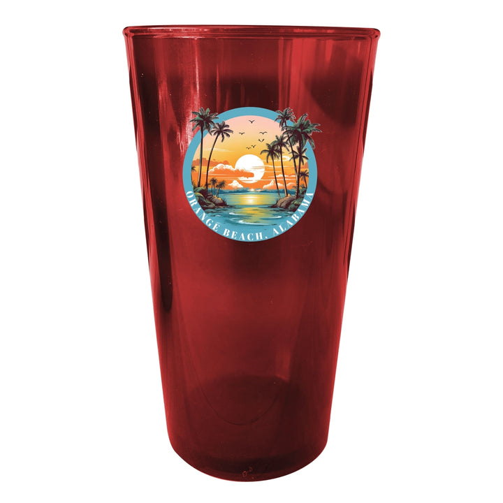 Orange Beach Alabama Souvenir Plastic 16 oz pint Red Image 1