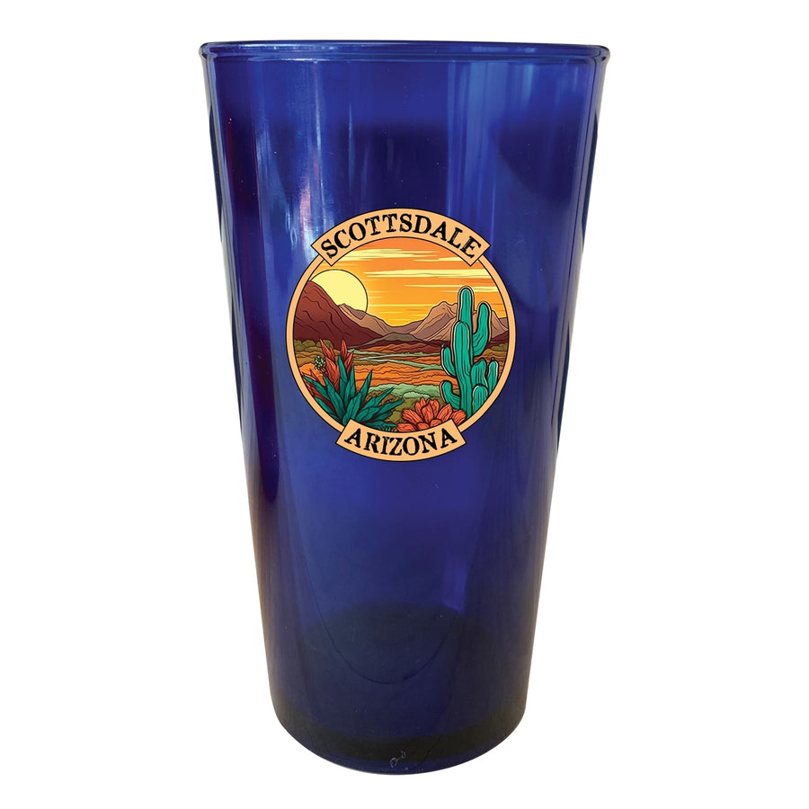 Scottsdale Arizona Souvenir Plastic 16 oz pint Blue Image 1