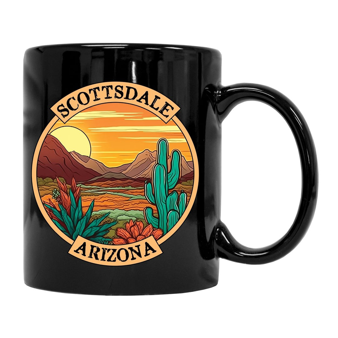 Scottsdale Arizona Souvenir 12 oz Ceramic Coffee Mug Black Image 1