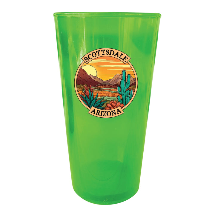 Scottsdale Arizona Souvenir Plastic 16 oz pint Blue Image 3