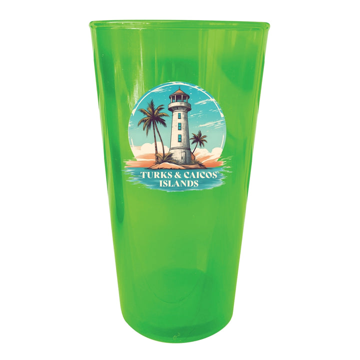 Turks And Caicos Souvenir Plastic 16 oz pint Green Image 1