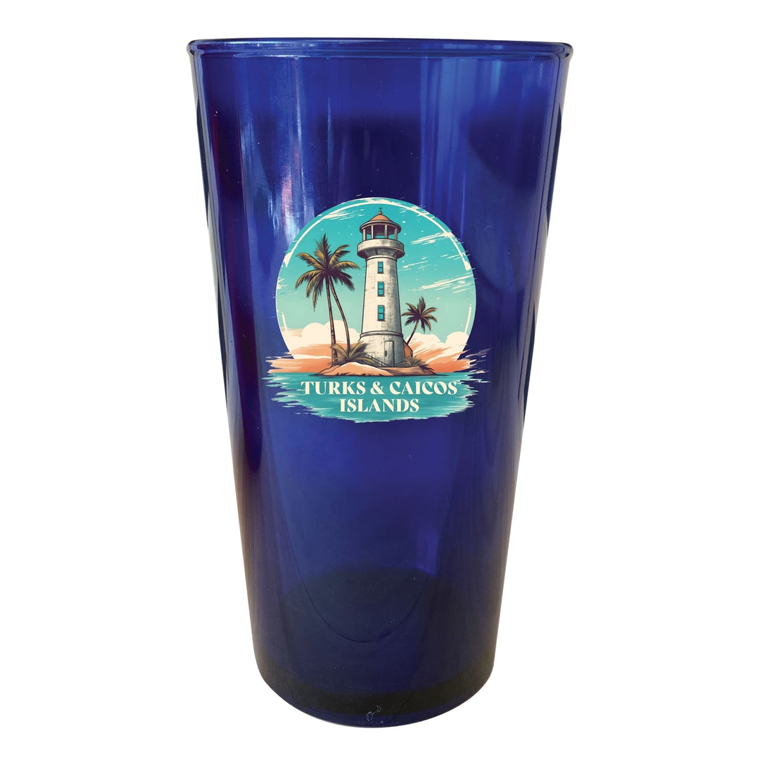 Turks And Caicos Souvenir Plastic 16 oz pint Green Image 2