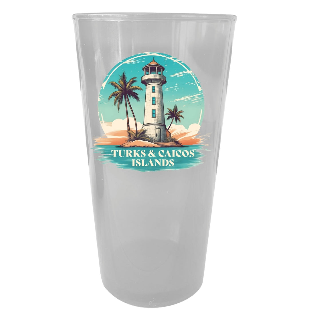 Turks And Caicos Souvenir Plastic 16 oz pint Green Image 3