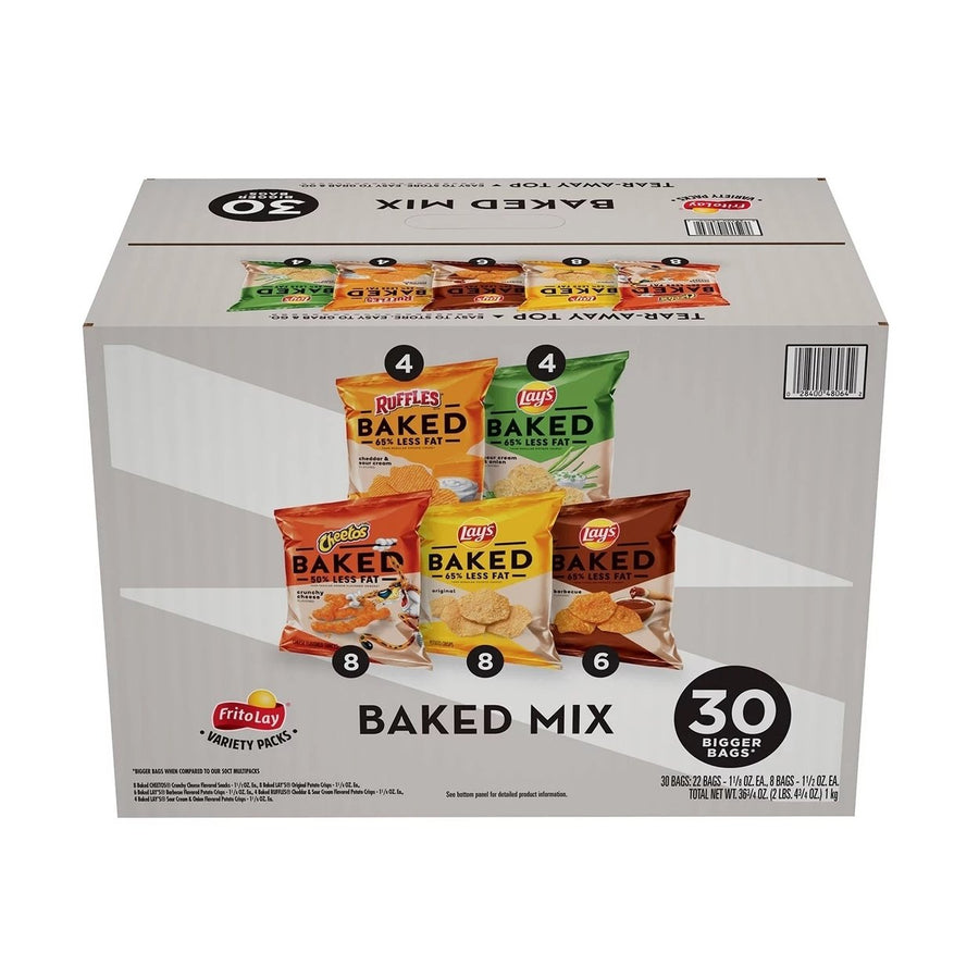 Frito-Lay Baked Snacks Variety Pack Mix Cube Cheetos Lays Ruffles (30 Count) Image 1