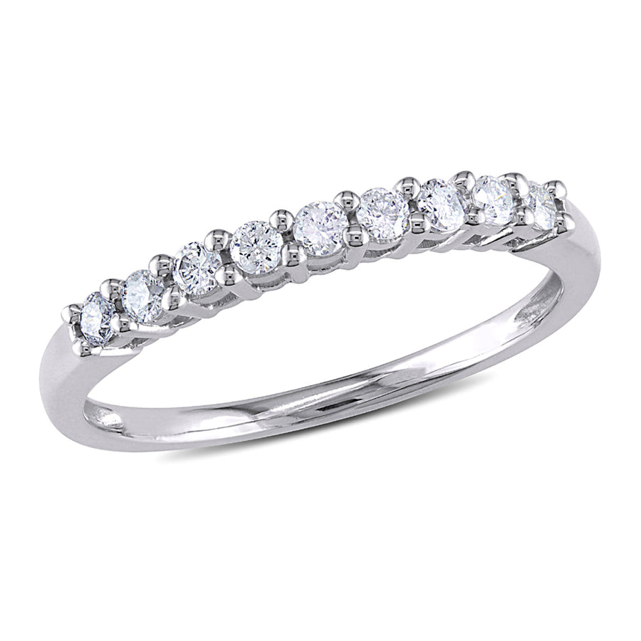 1/4 Carat (ctw) Diamond Anniversary Band Ring in 10K White Gold Image 1
