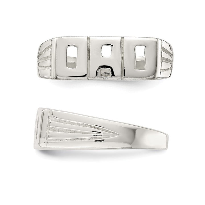 Mens Sterling Silver DAD Ring in Polished Image 4