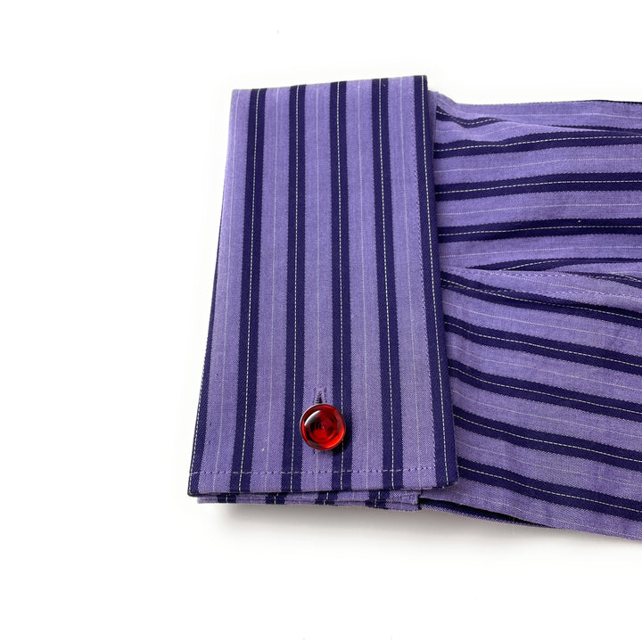 Ruby Red Agate Cufflinks Straight Post Power Design Fully Detailed Double Stripe Red Bands Cuff Links Groomsmen Image 4