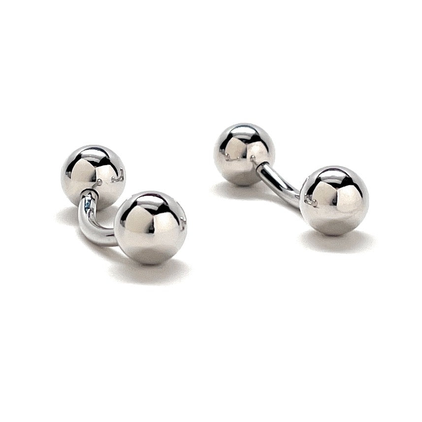 Cufflinks Silver Straight Post Power Design Fully Detailed Silver Ball ...