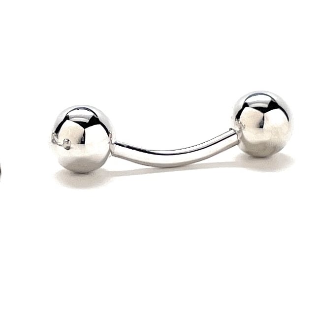 Cufflinks Silver Straight Post Power Design Fully Detailed Silver Ball ...