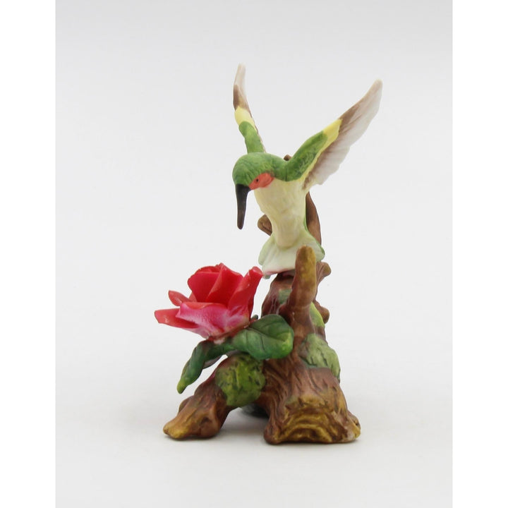 Ceramic Hummingbird with Red Rose Flower FigurineHome DcorKitchen Dcor, Image 3