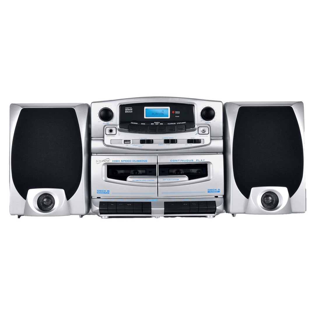 Bluetooth Audio System with Double Cassette Recorder and Built-In Mic (SC-2121BT) Image 4