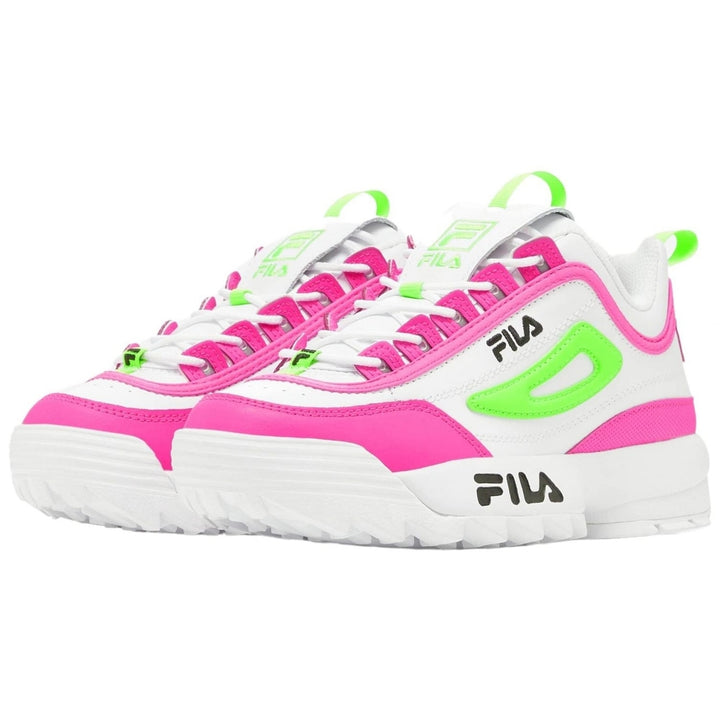 Fila Little Kid/Big Kid Banchee 3 Sneaker WHITE/KNOCKOUT PINK/GREEN GECKO Image 1