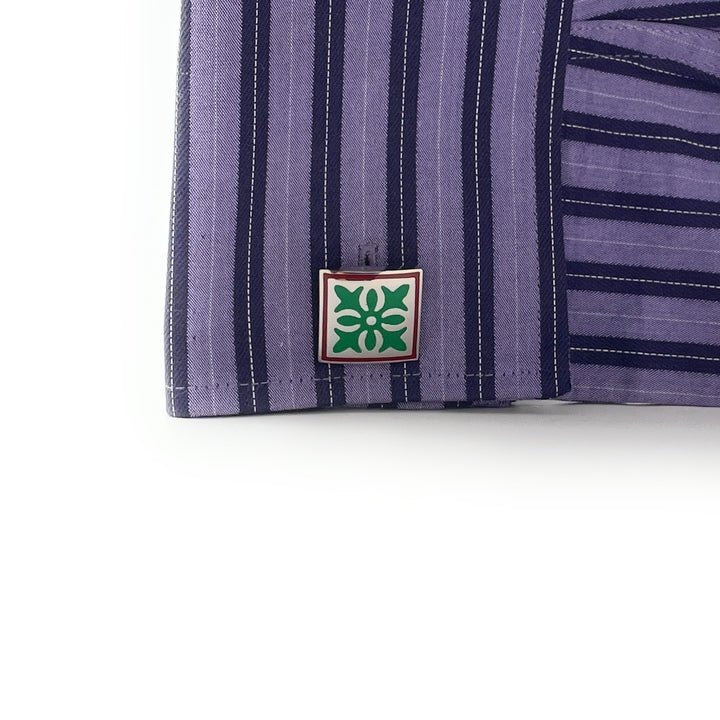 Santa Fe Bloom Cufflinks Spanish Tile Green Brown Enamel Silver Straight Whale Tail Post Cuff Links Groom Gift Groomsmen Image 7