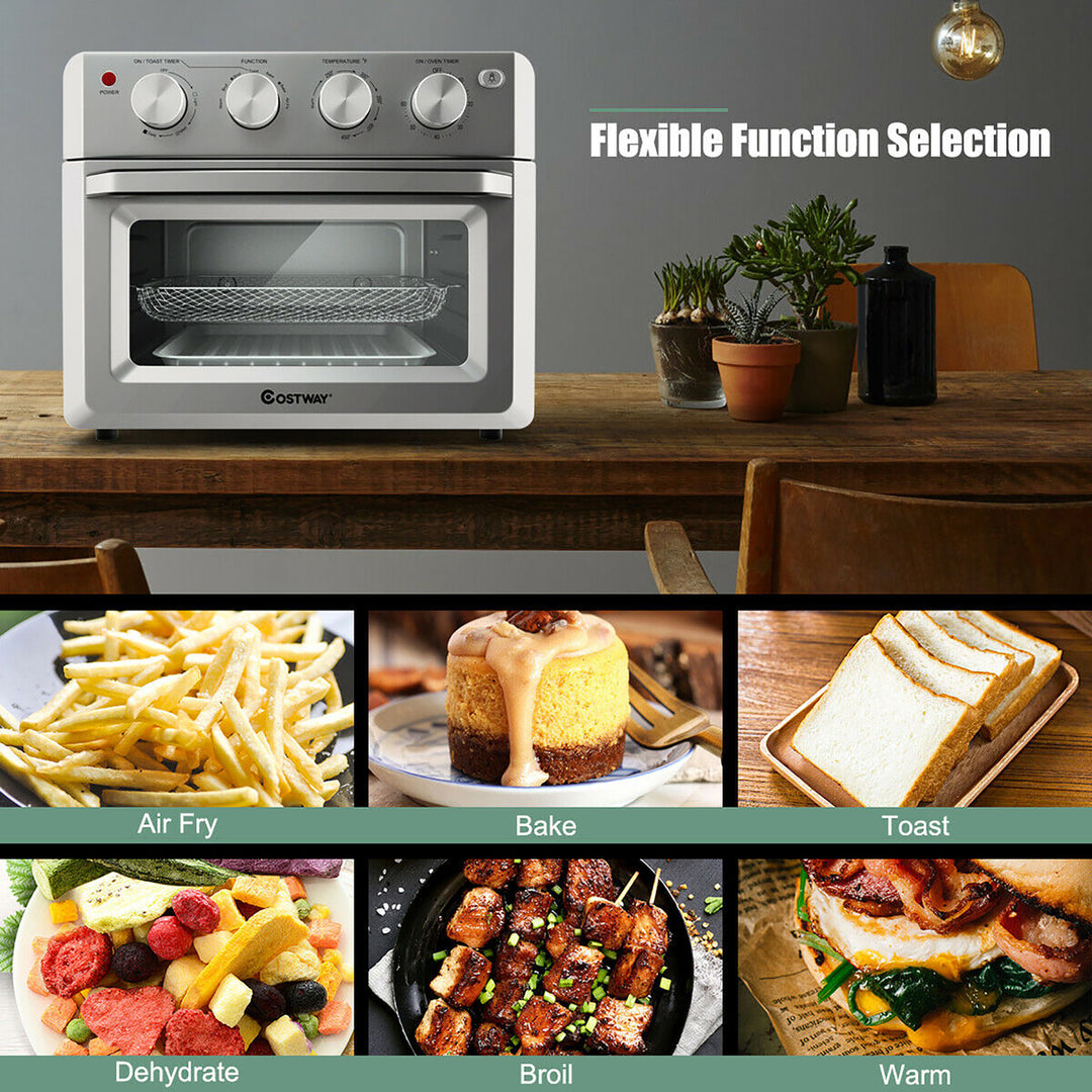 7-in-1 Air Fryer Toaster Oven 19 QT Dehydrate Convection Ovens w/ 5 Accessories Image 4