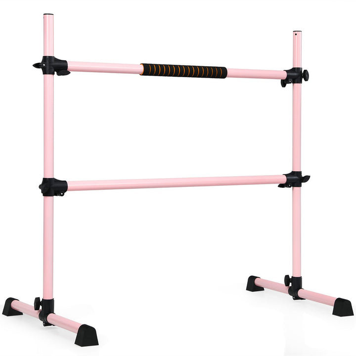 Portable Ballet Barre 4ft Freestanding Adjustable Double Dance Bar Pink Image 10