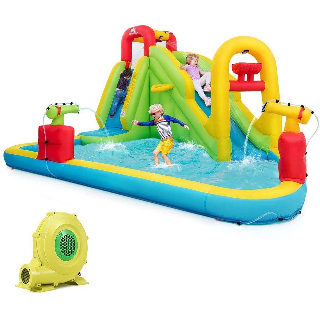 Inflatable Water Slide Kids Bounce House w/480w Blower Image 1