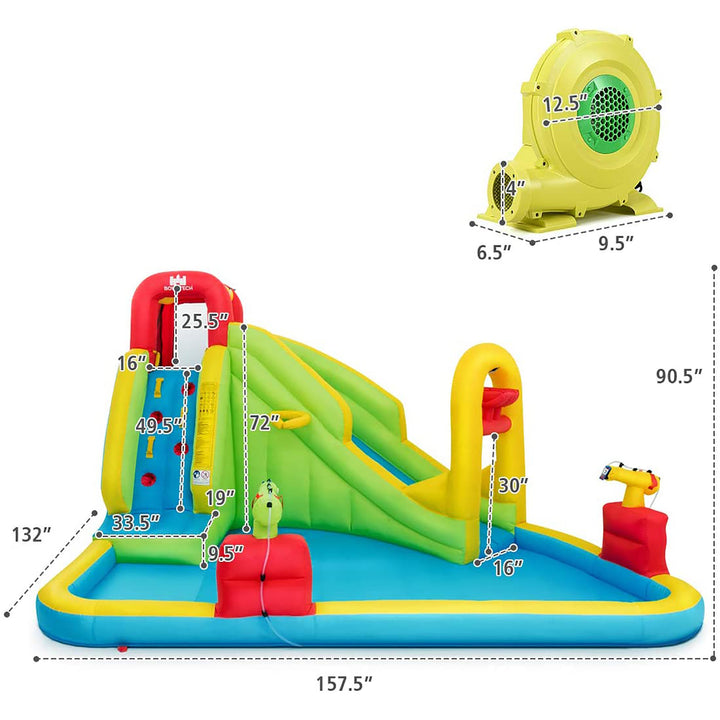 Inflatable Water Slide Kids Bounce House w/480w Blower Image 8