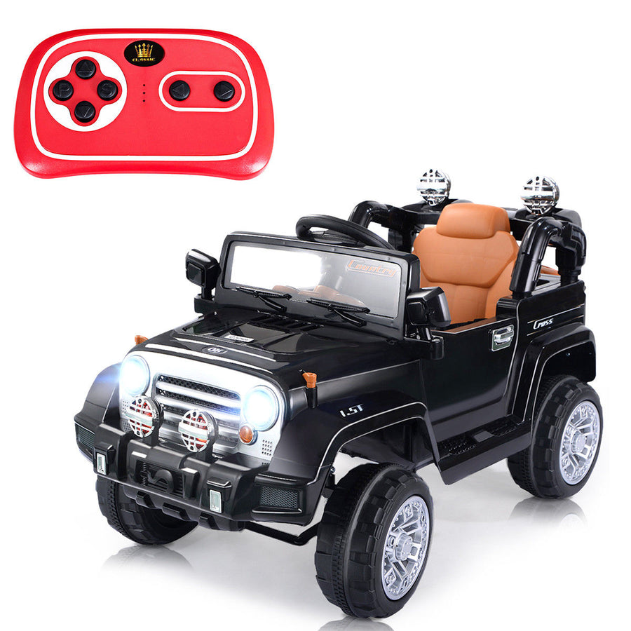12V MP3 Kids Ride On Truck Car RC Remote Control w/ LED Lights Music Image 1