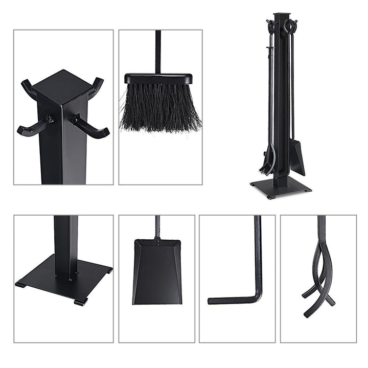 5 Pieces Fireplace Tools Set Iron Fire Place Tool set Stand Hearth Accessories Image 6