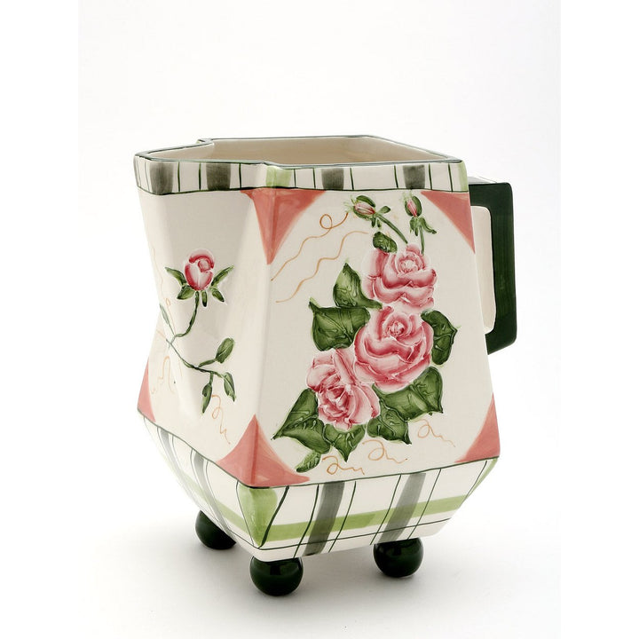 Ceramic Rose Flower Pitcher 7.5x5x8.5 inches  Mom Image 3