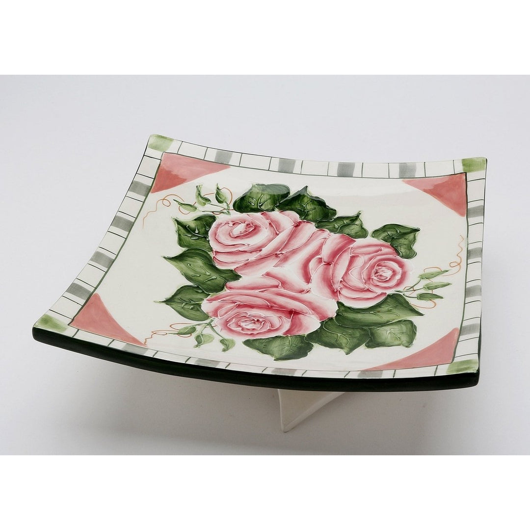 Ceramic Rose Flower Plate 8.25 Inch  Nature Cottagecore Image 3