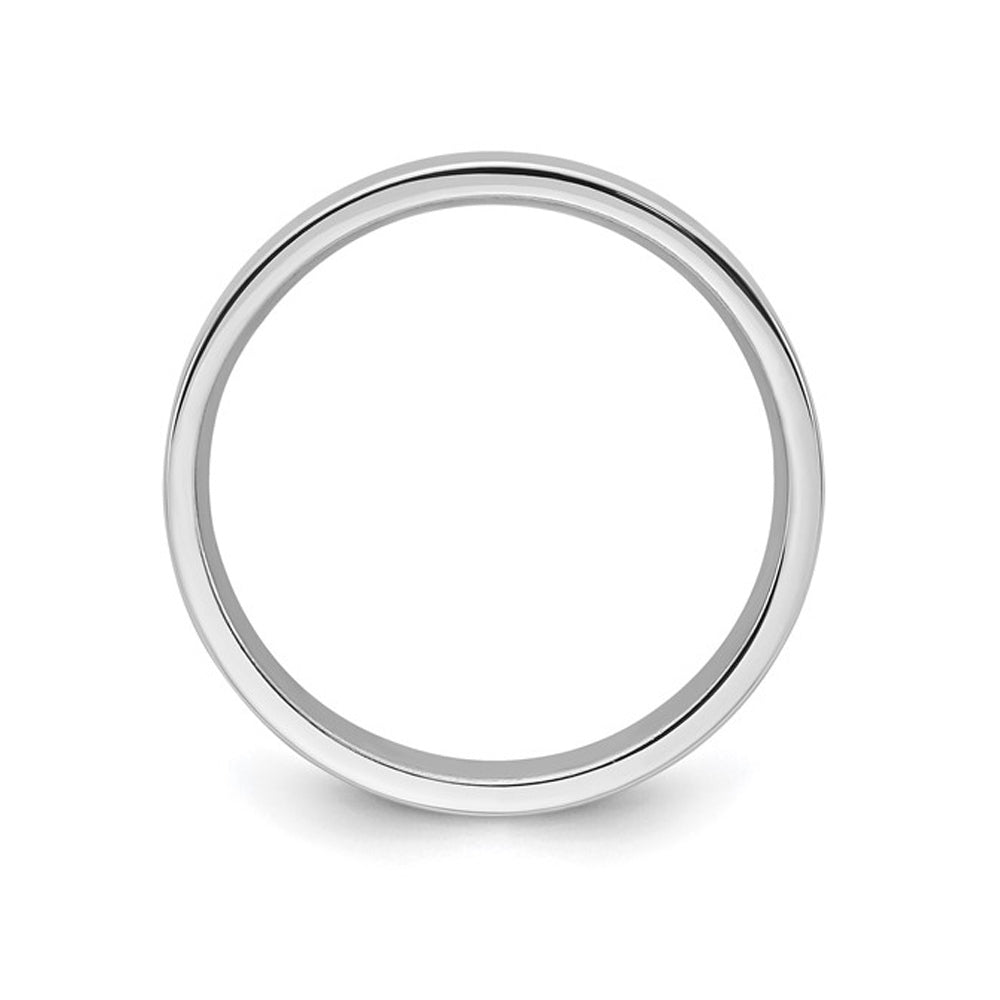 Mens Platinum 4mm Flat Wedding Band Ring Image 4