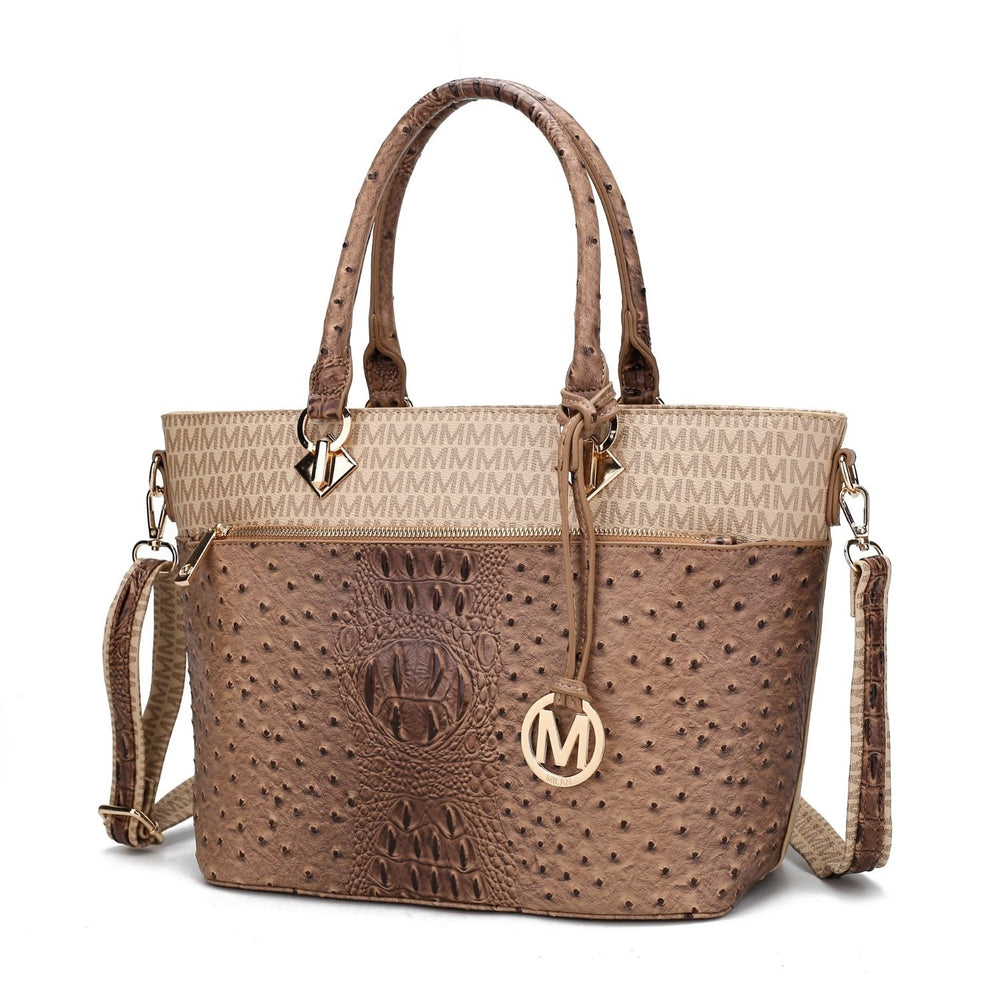 MKF Collection Multi-Functional Shoulder Bag Grace Signature and Croc Embossed Tote Handbag by Mia K. Image 2