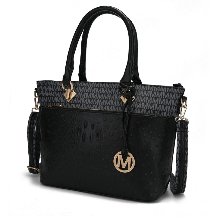 MKF Collection Multi-Functional Shoulder Bag Grace Signature and Croc Embossed Tote Handbag by Mia K. Image 3