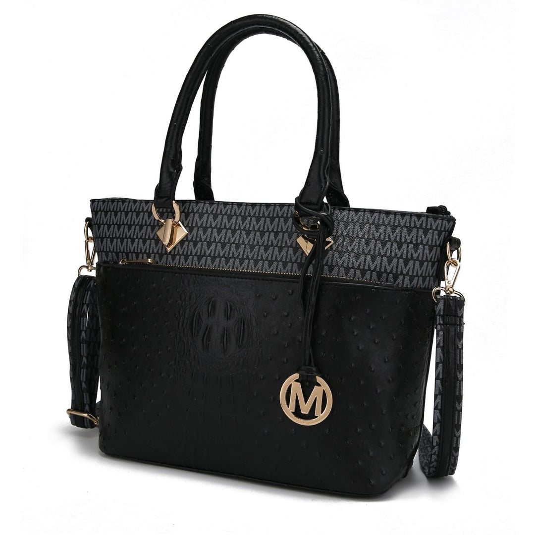 MKF Collection Multi-Functional Shoulder Bag Grace Signature and Croc Embossed Tote Handbag by Mia K. Image 1