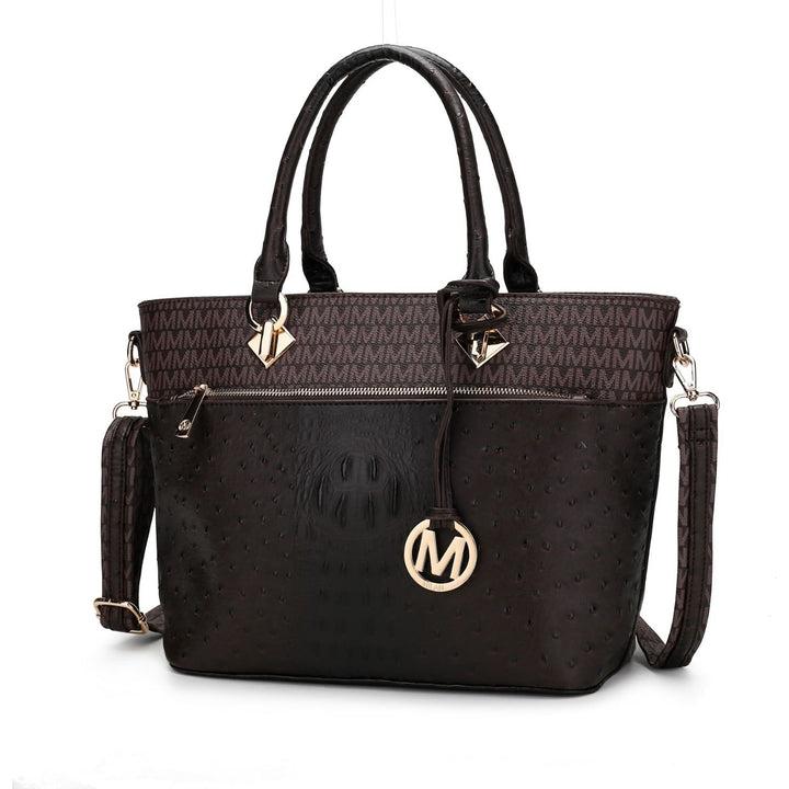 MKF Collection Multi-Functional Shoulder Bag Grace Signature and Croc Embossed Tote Handbag by Mia K. Image 4