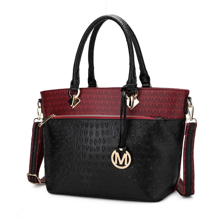 MKF Collection Multi-Functional Shoulder Bag Grace Signature and Croc Embossed Tote Handbag by Mia K. Image 4