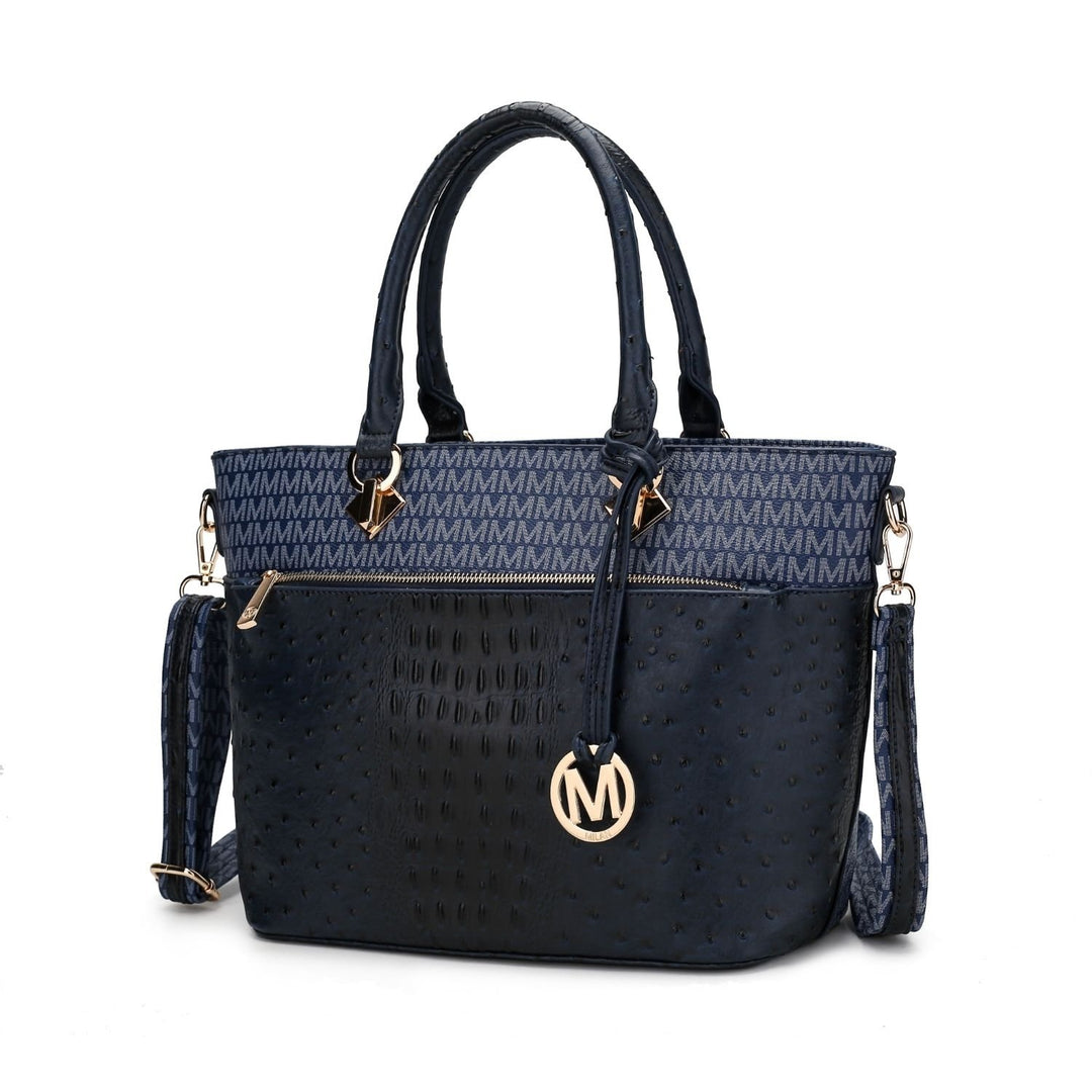 MKF Collection Multi-Functional Shoulder Bag Grace Signature and Croc Embossed Tote Handbag by Mia K. Image 6