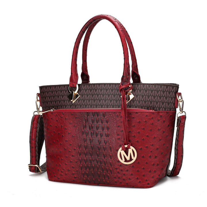 MKF Collection Multi-Functional Shoulder Bag Grace Signature and Croc Embossed Tote Handbag by Mia K. Image 7