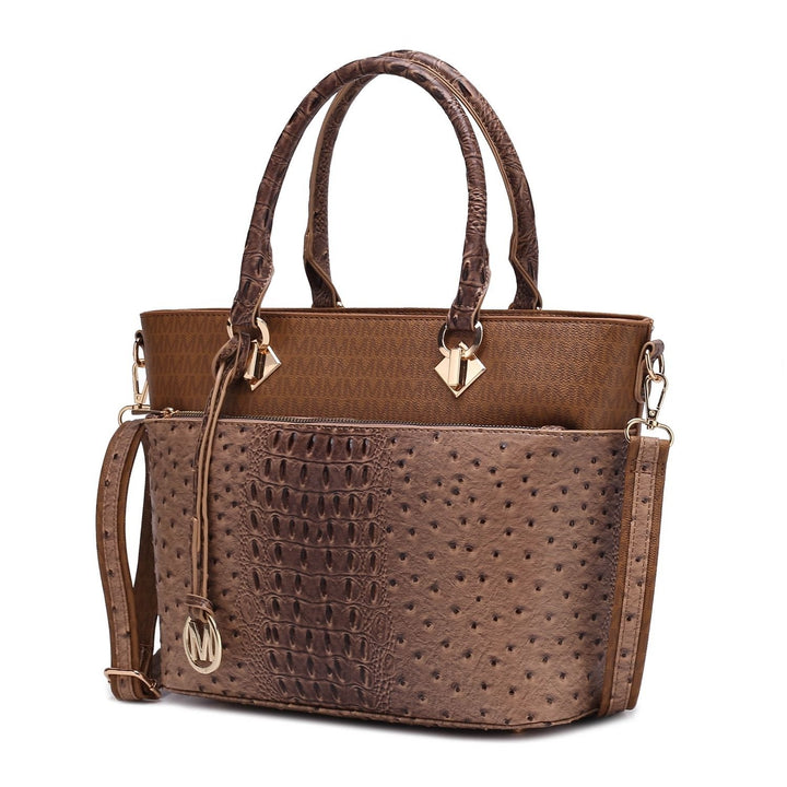 MKF Collection Multi-Functional Shoulder Bag Grace Signature and Croc Embossed Tote Handbag by Mia K. Image 8