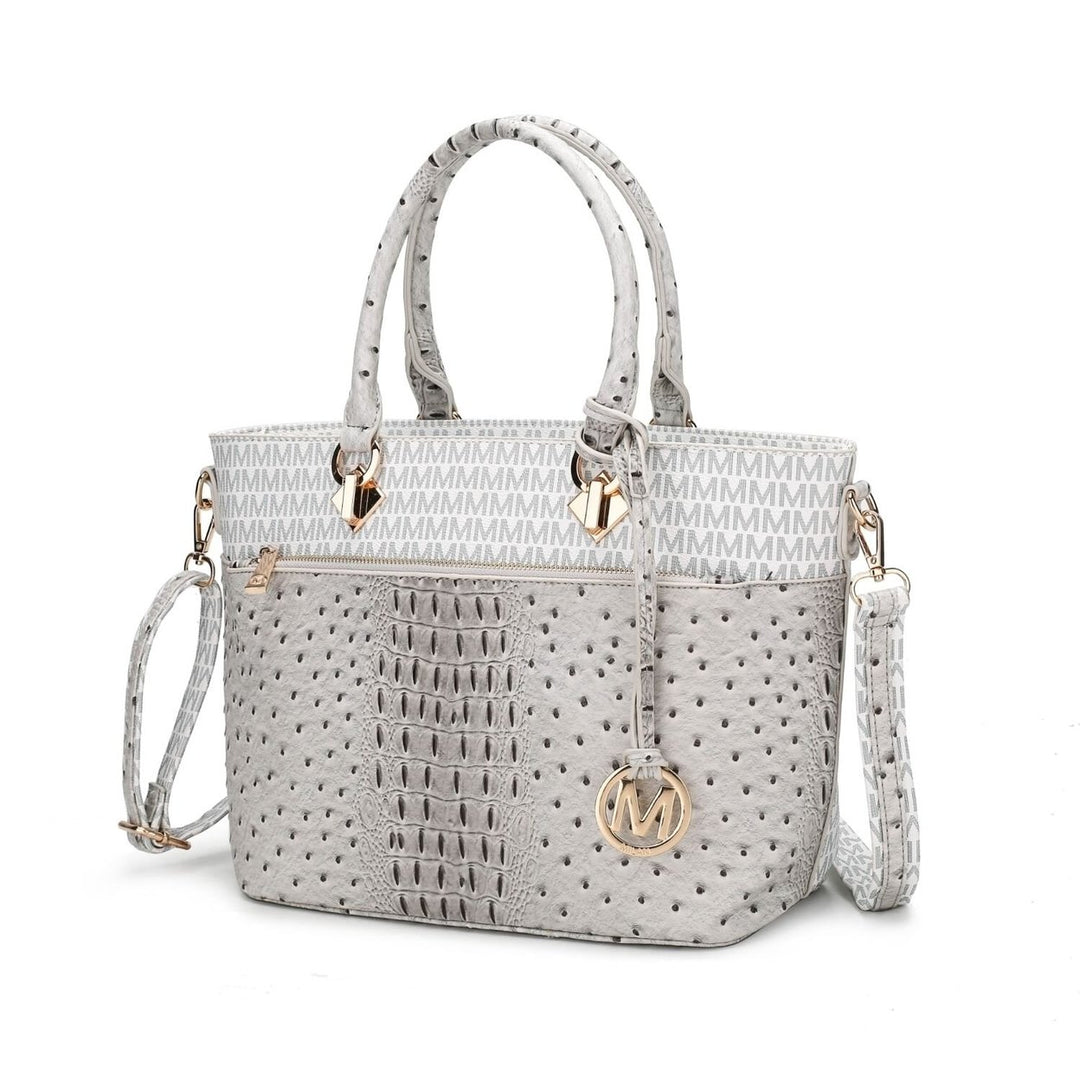 MKF Collection Multi-Functional Shoulder Bag Grace Signature and Croc Embossed Tote Handbag by Mia K. Image 1