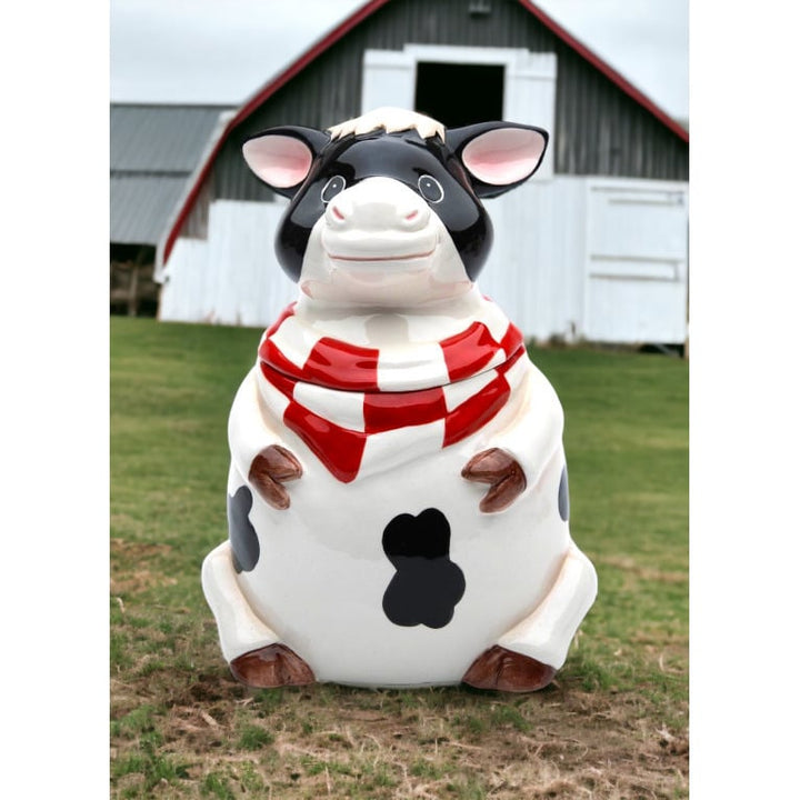 Ceramic Cow Candy Box 4.875x4.25  Mom Kitchen Image 1