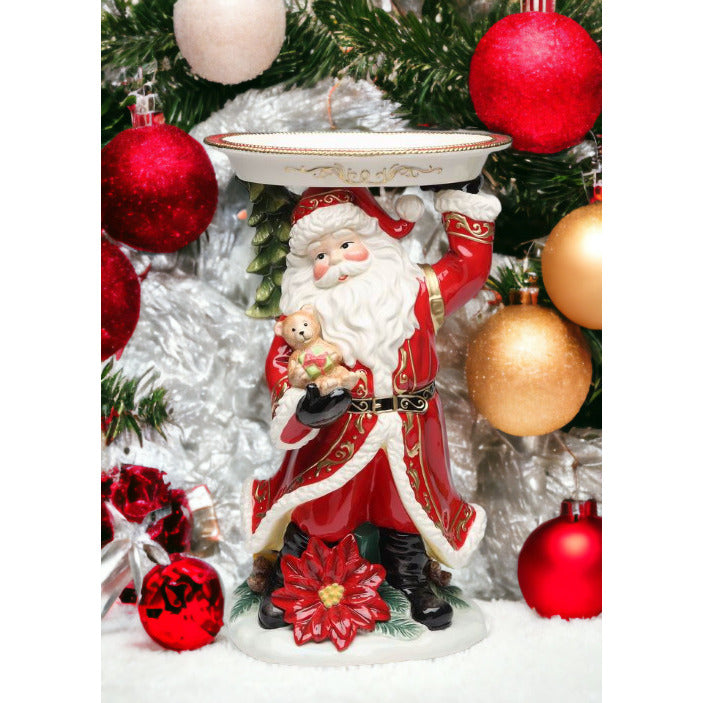 Ceramic 15" Santa Figurine With PlateHome DcorKitchen DcorChristmas Dcor Image 1