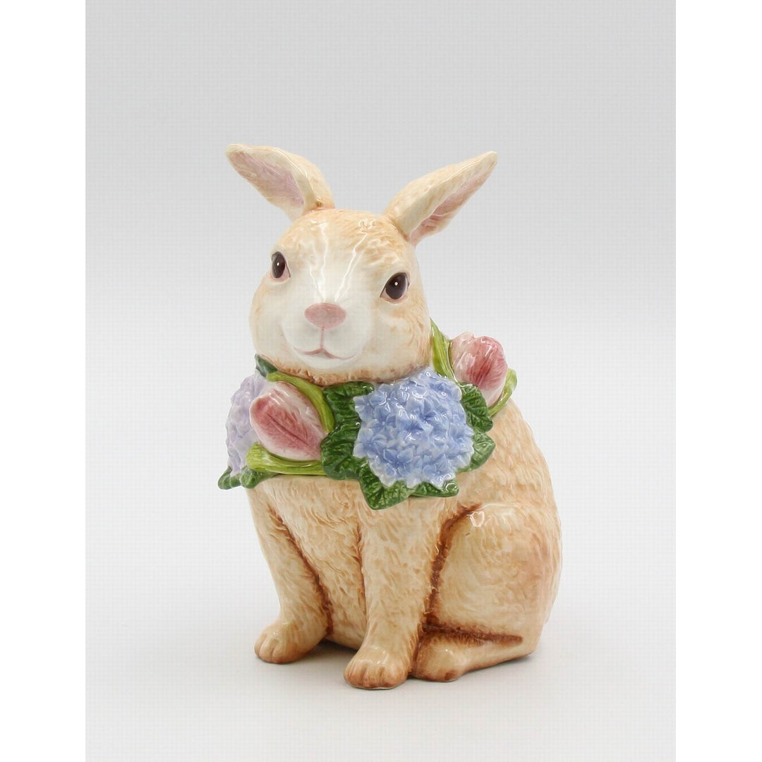 Ceramic Bunny Rabbit Candy Box 5.5x4.1x7.4 Inches Image 2